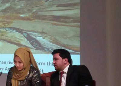 Masooma Khawari, Membro della Wolesi Jirga (Parlamento Afgano), Segretario Generale della Commissione Giudiziaria; Mohammad Sherif Rasikh, Human Resource Director al Ministero dei Lavori Pubblici della Repubblica Islamica dell’Afghanistan;