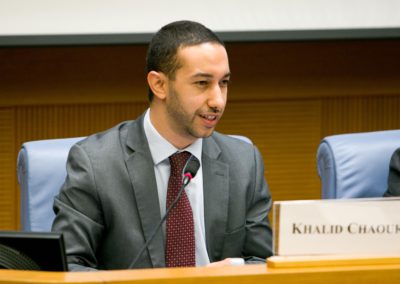 Khalid Chaouki, membro della Commissione Esteri della Camera dei Deputati, membro della Delegazione presso l’Assemblea Parlamentare del Consiglio d’Europa, membro della Assemblea Parlamentare dell’Unione per il Mediterraneo