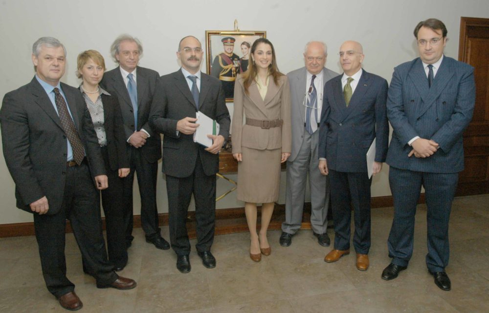 il Sindaco Gabriele Albertini, Janiki Cingoli, Sua Maestà la Regina Rania di Giordania, Antonio Ferrari, Sergio Escobar.