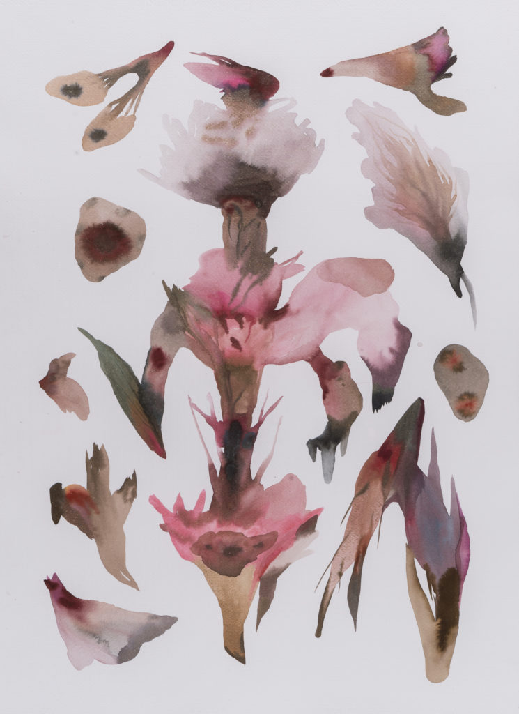 Isabella NAZZARRI, Sistema Innaturale, 2016, Acquerello su tela, cm 69x49